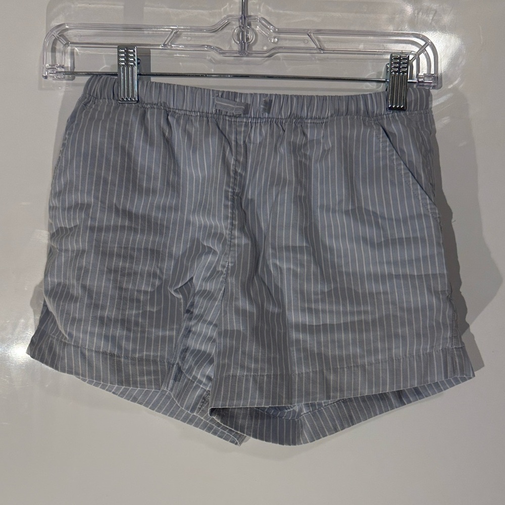 Abercrombie Kids Light Blue Striped Poplin Pull On Shorts Size 9/10